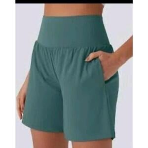 Halara Softly Zero Airy Super High Waisted Cool Touch Yoga Shorts Teal XL